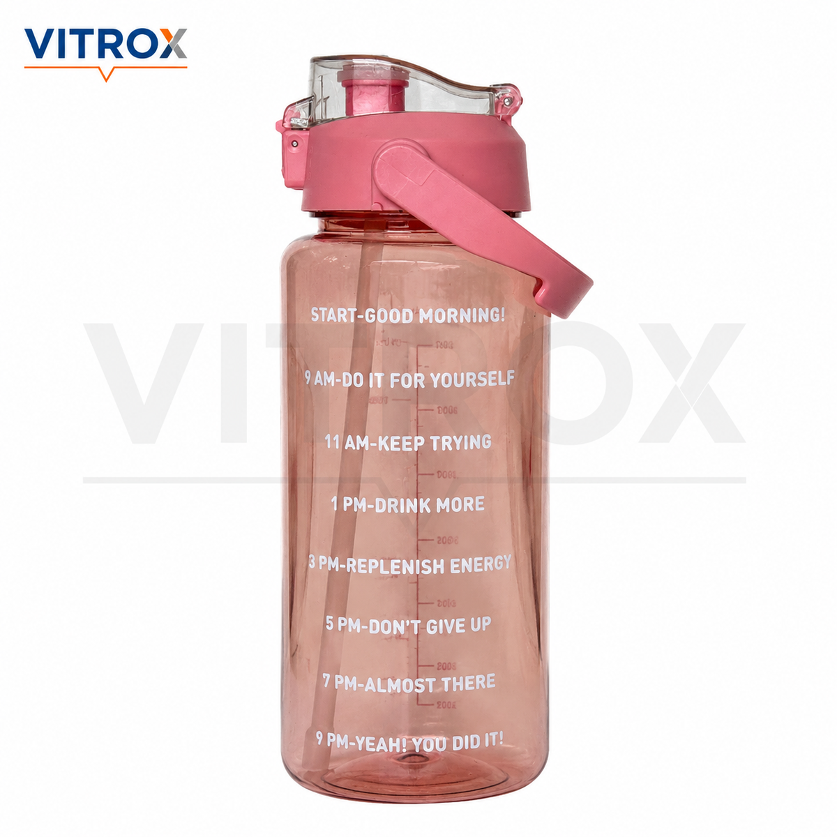 2L Motivational Sipper Water Bottle with Straw