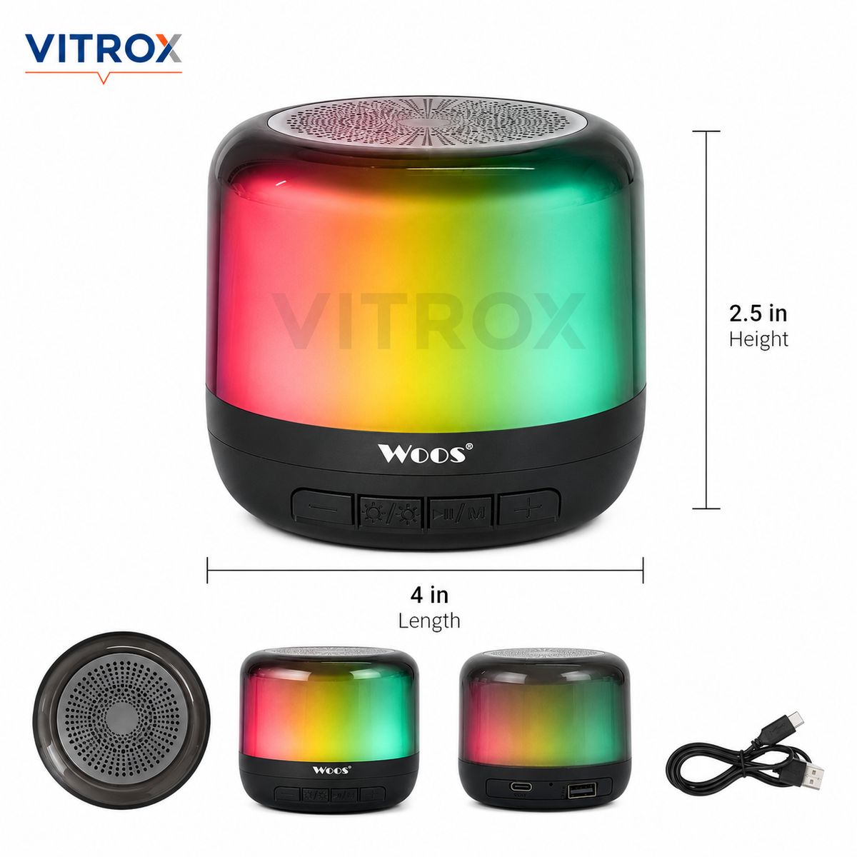 Portable BT Wireless Speaker with RGB Lighting