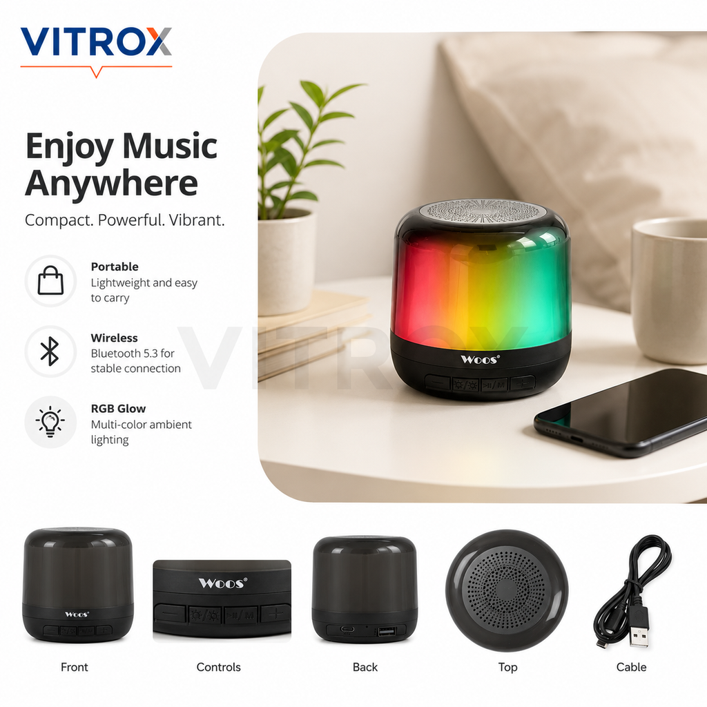 Portable BT Wireless Speaker with RGB Lighting