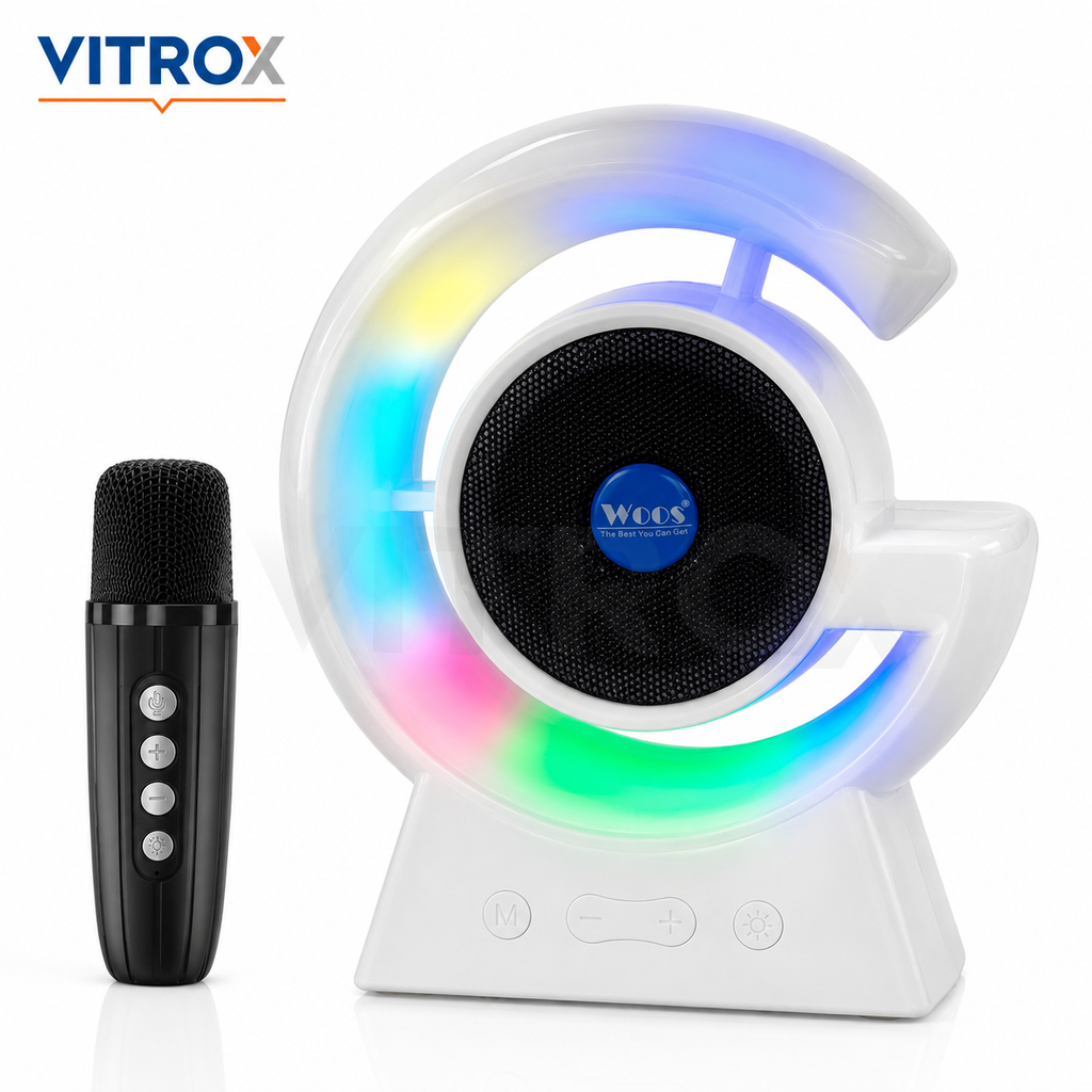 Portable BT Wireless Karaoke Speaker with RGB LED Lights