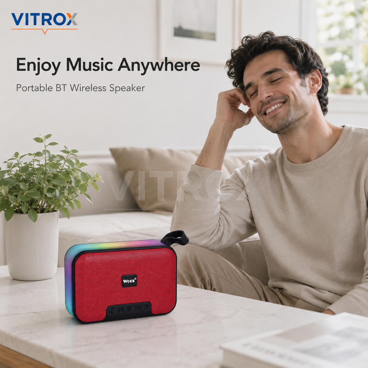 Portable BT Wireless Speaker with RGB Lighting