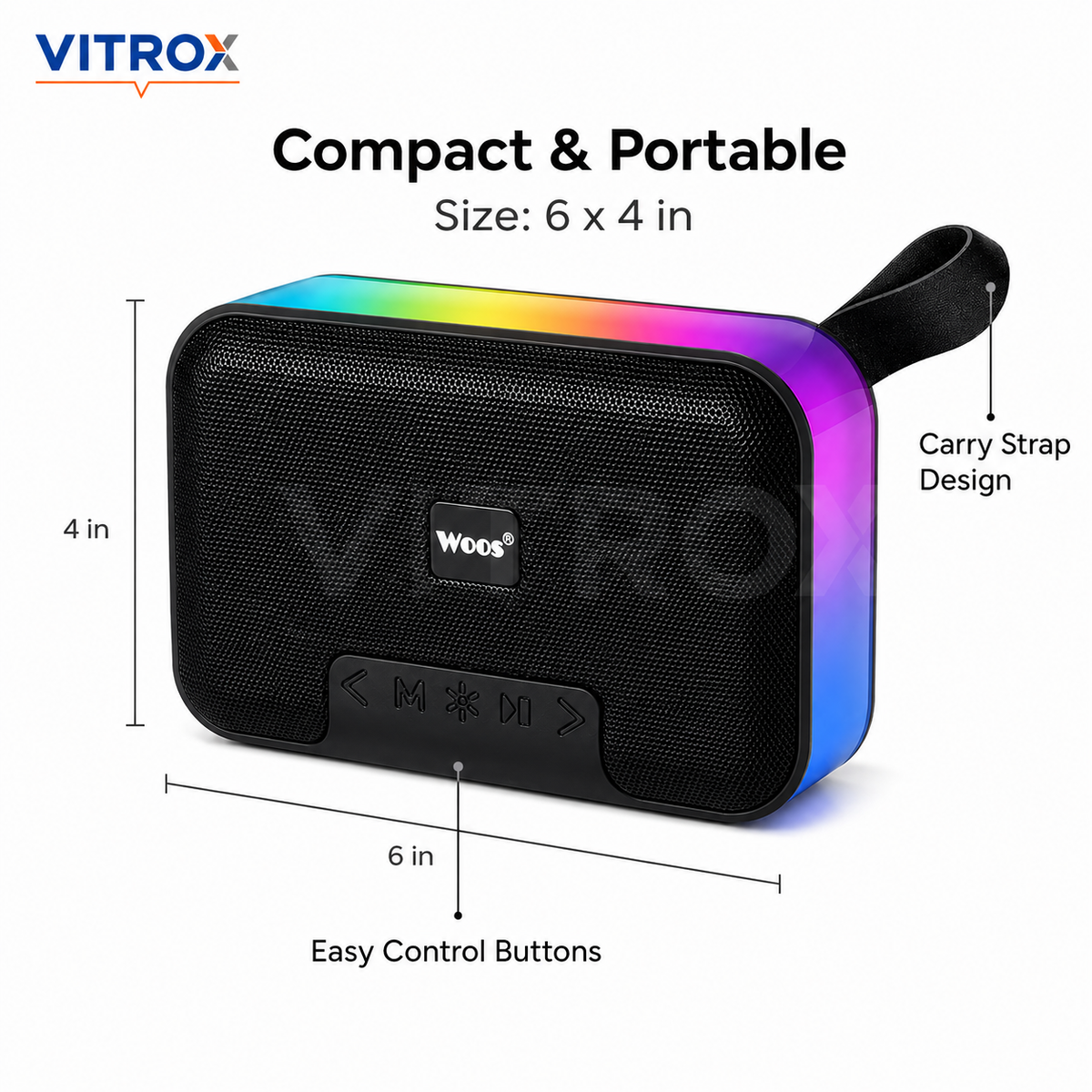 Portable BT Wireless Speaker with RGB Lighting