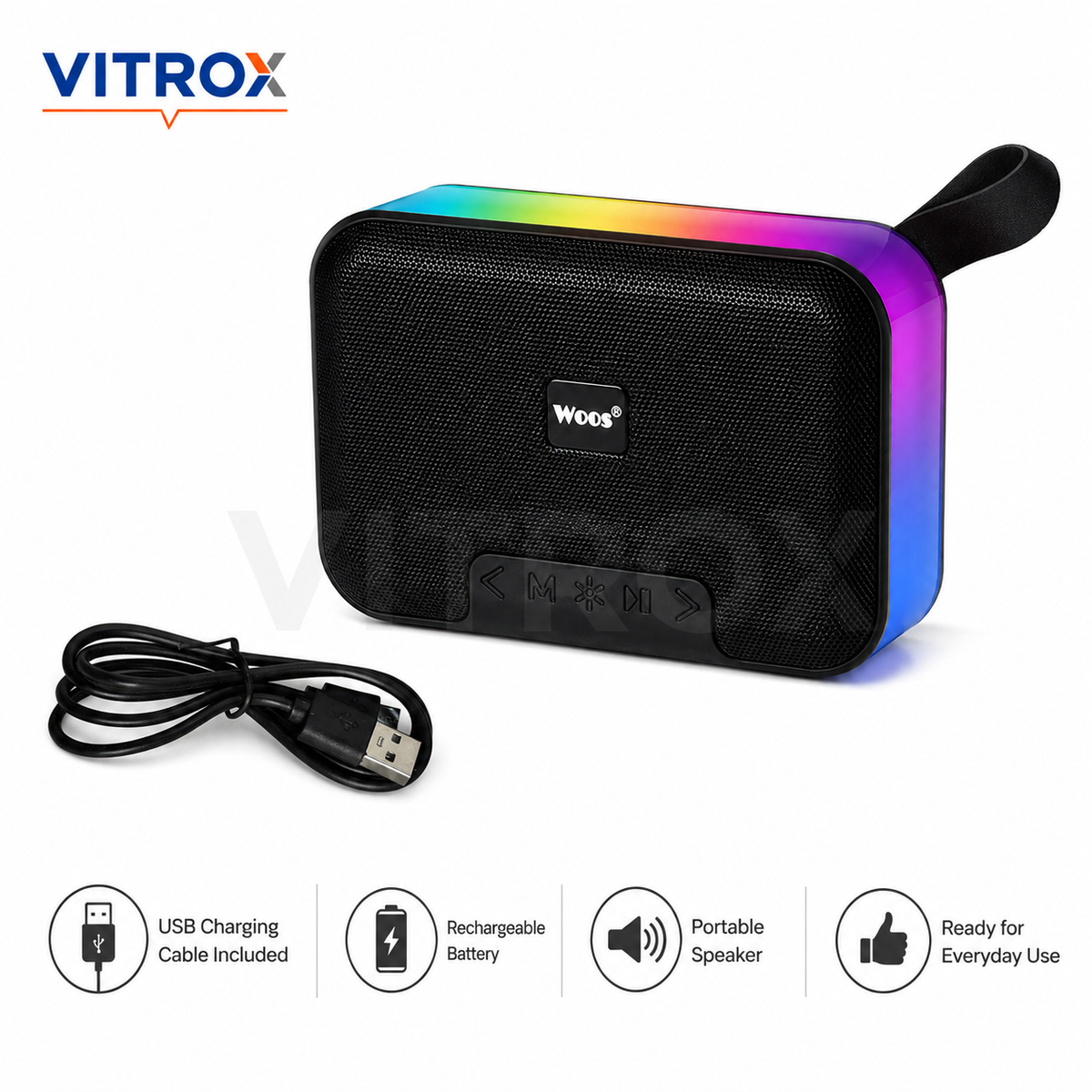 Portable BT Wireless Speaker with RGB Lighting