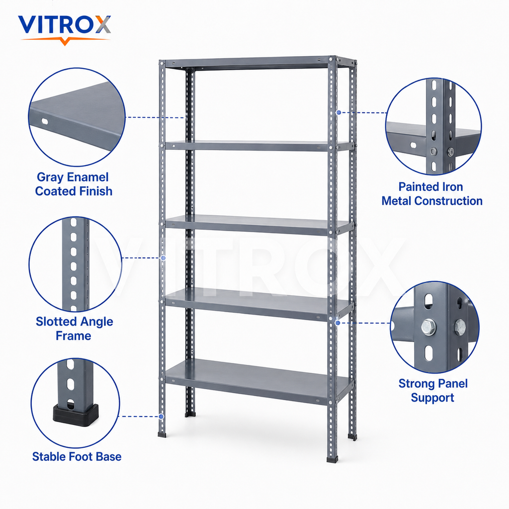 VITROX 5-Tier Slotted Angle Storage Rack