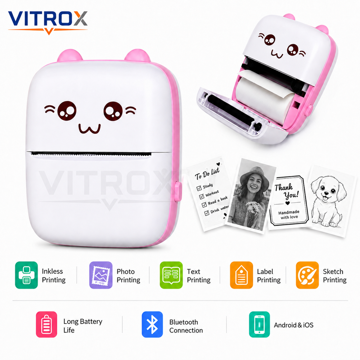 Cute Mini Bluetooth Thermal Printer