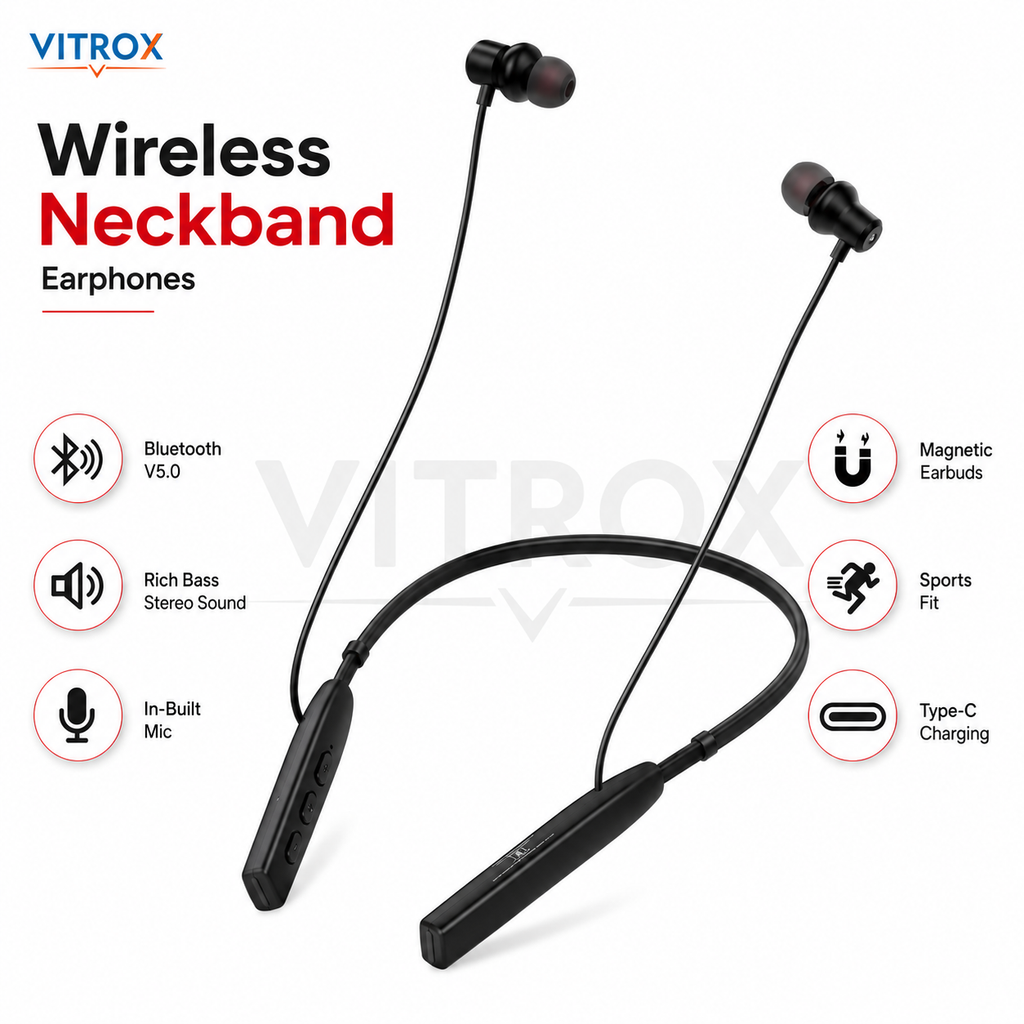 Wireless Bluetooth Neckband Earphones