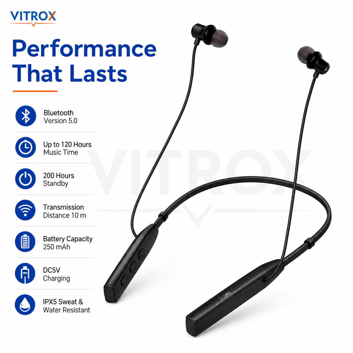 Wireless Bluetooth Neckband Earphones
