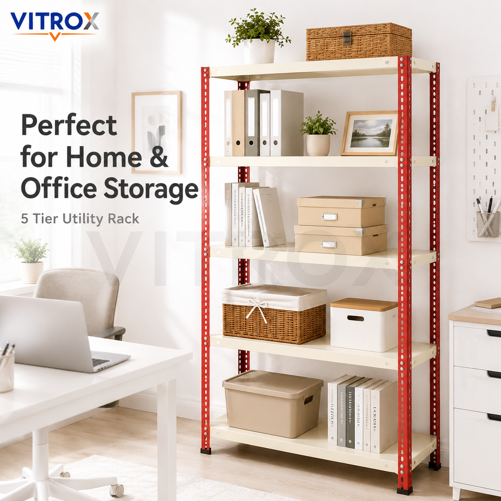 VITROX Slotted Angle Storage Rack 5 Tier – Powder Coated