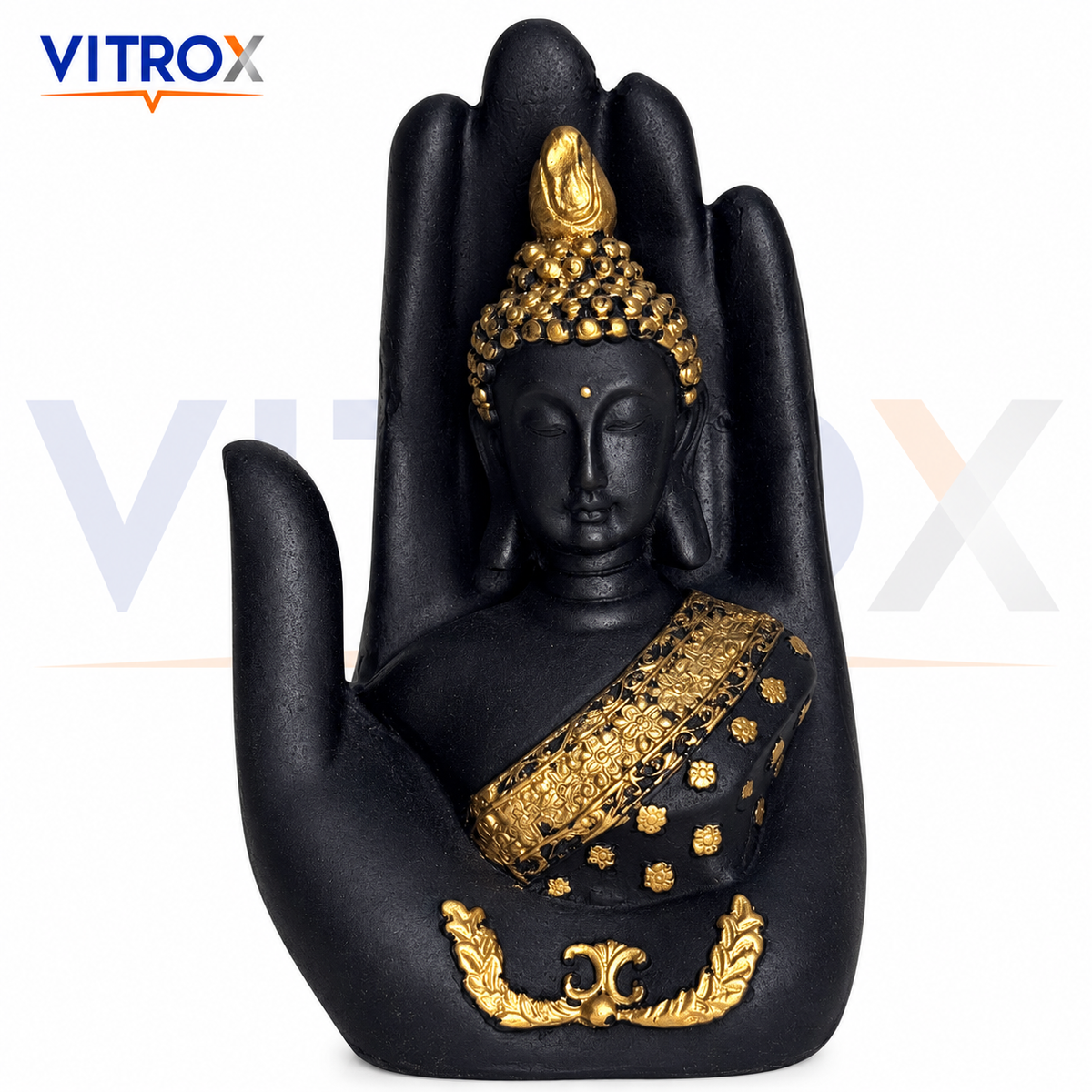 Polyresin Palm Buddha Showpiece