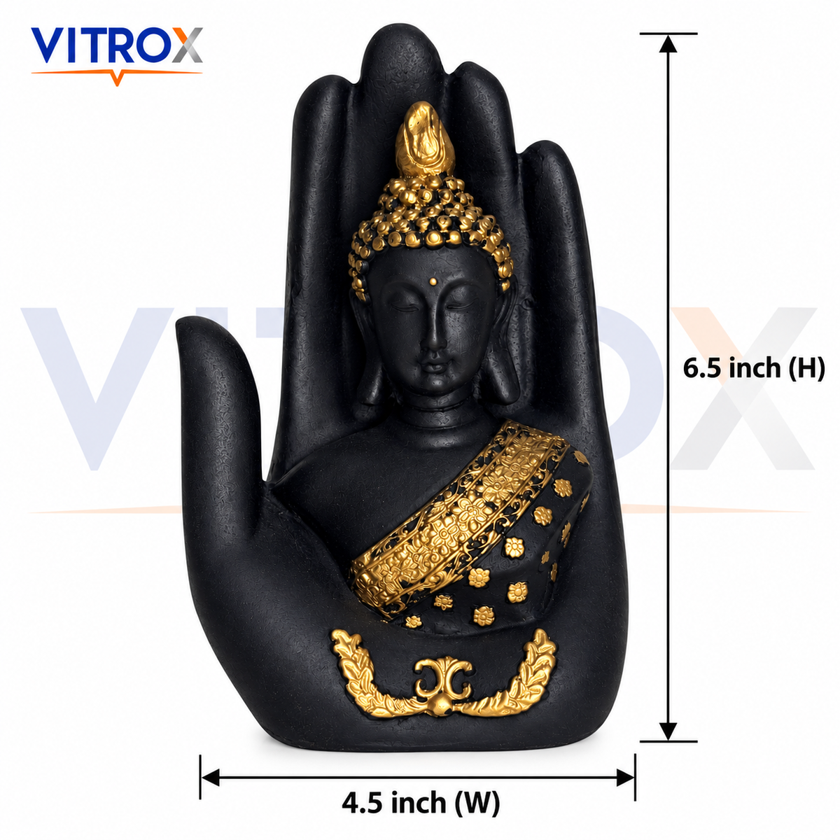 Polyresin Palm Buddha Showpiece