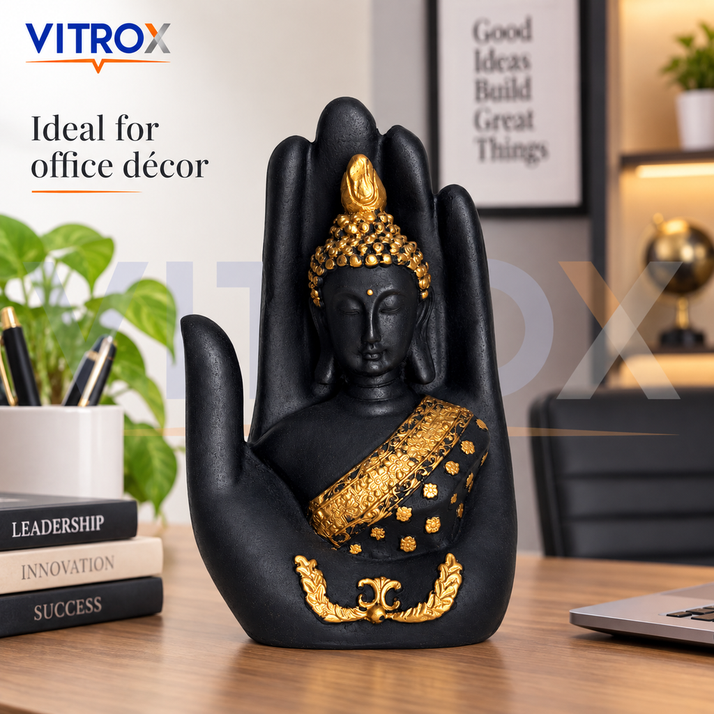 Polyresin Palm Buddha Showpiece