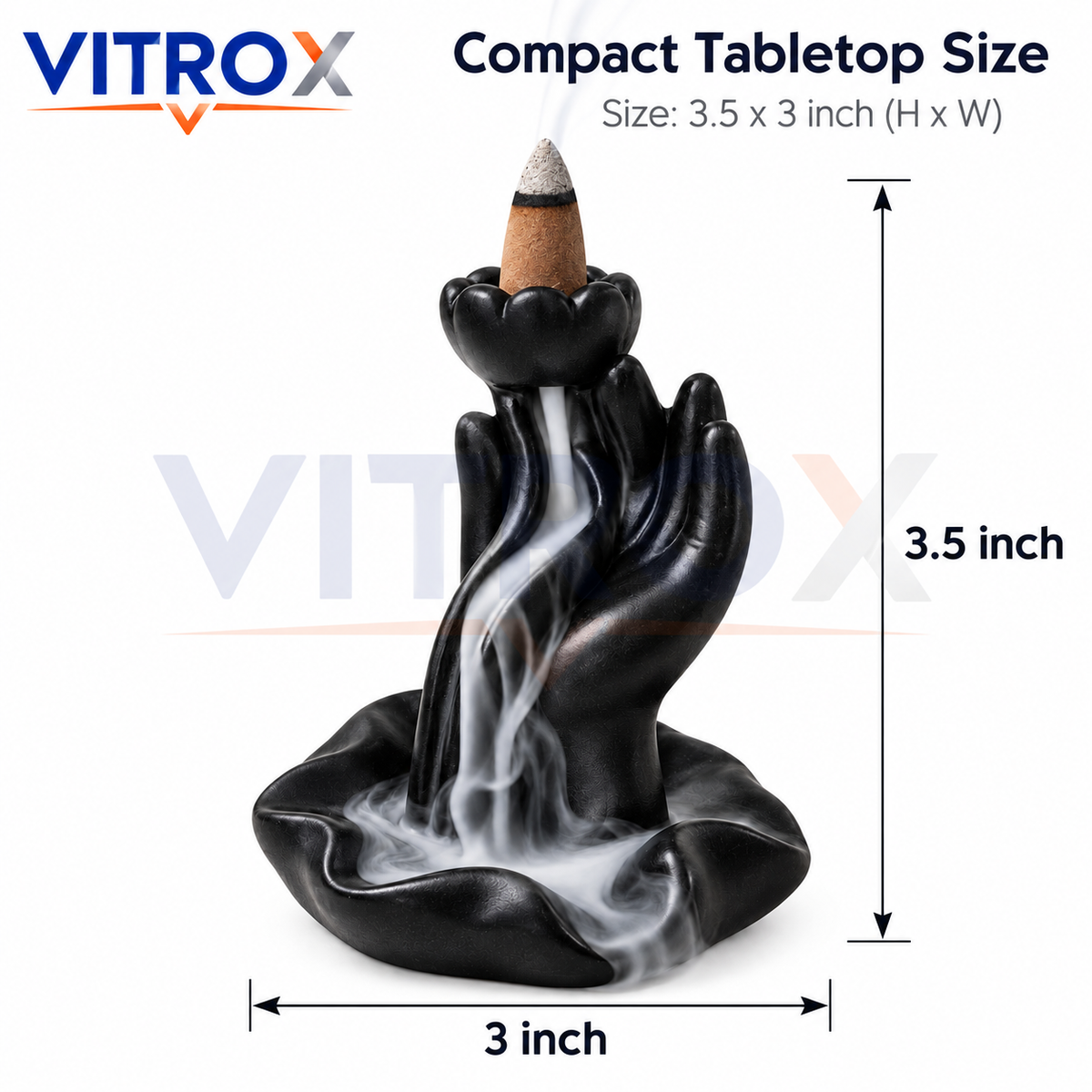 Hand-Shaped Backflow Incense Burner with Waterfall Smoke Effect