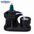 Compact Backflow Incense Burner with Smoke Waterfall Bowl