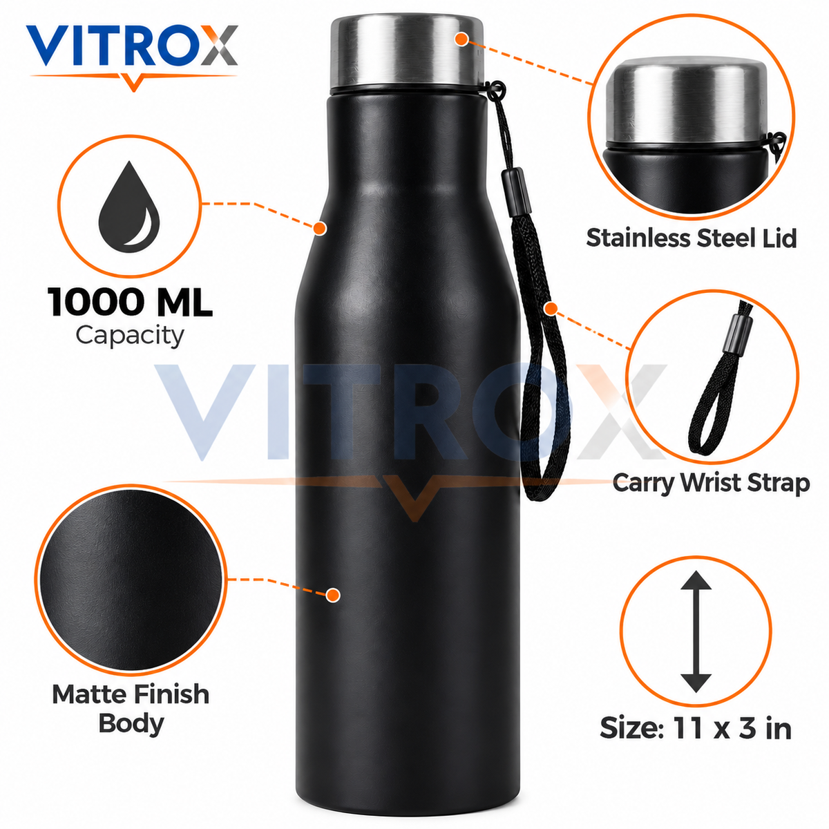 1000ml Stainless Steel Water Bottle
