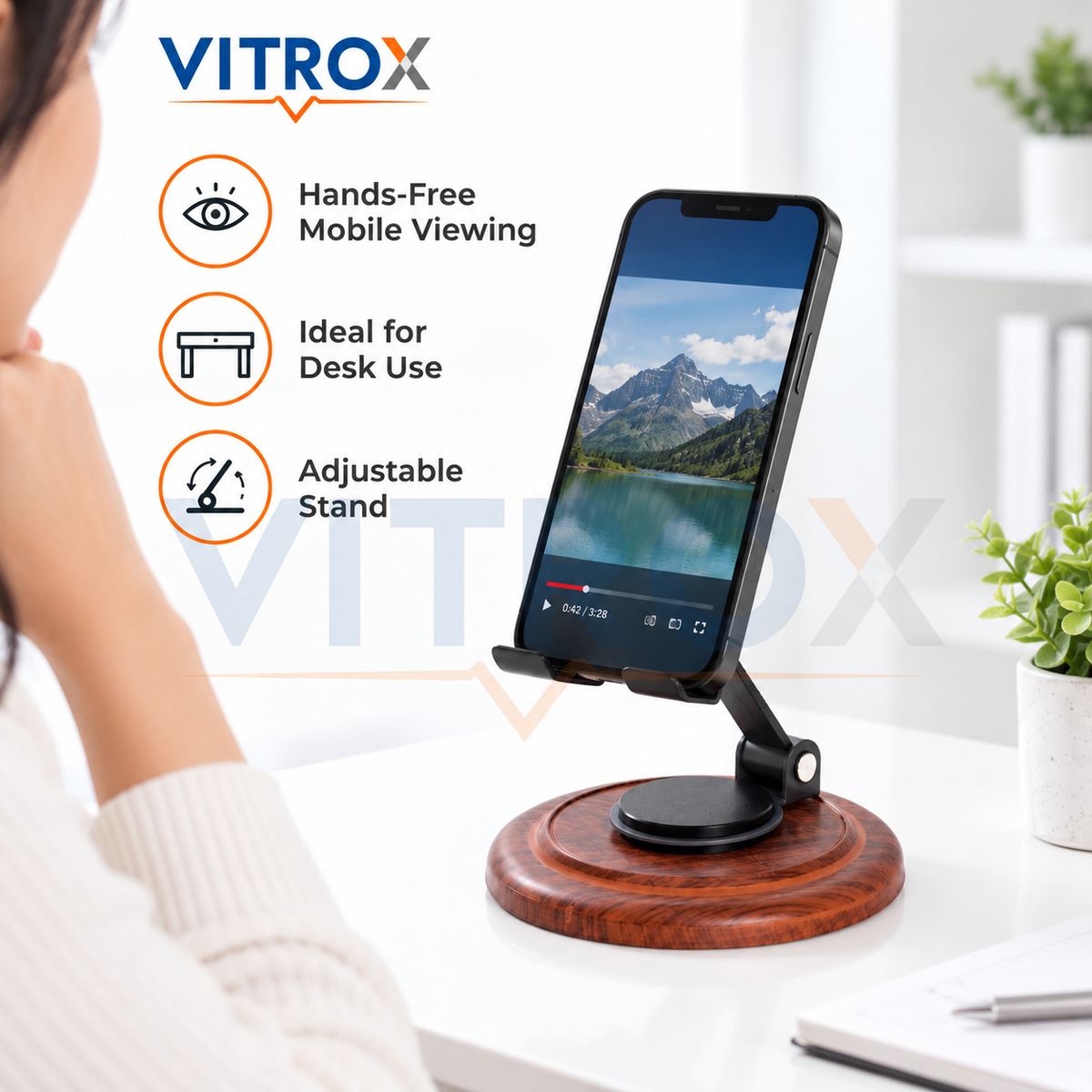 Adjustable Phone & Tablet Stand with Stable Base