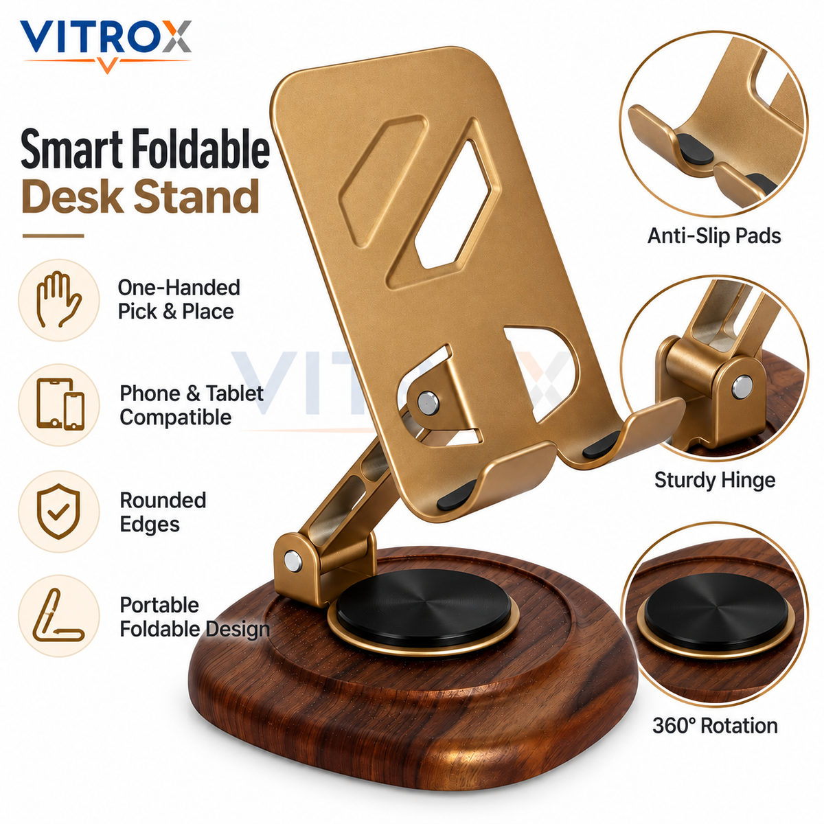 Adjustable Foldable Desktop Mobile Phone Holder