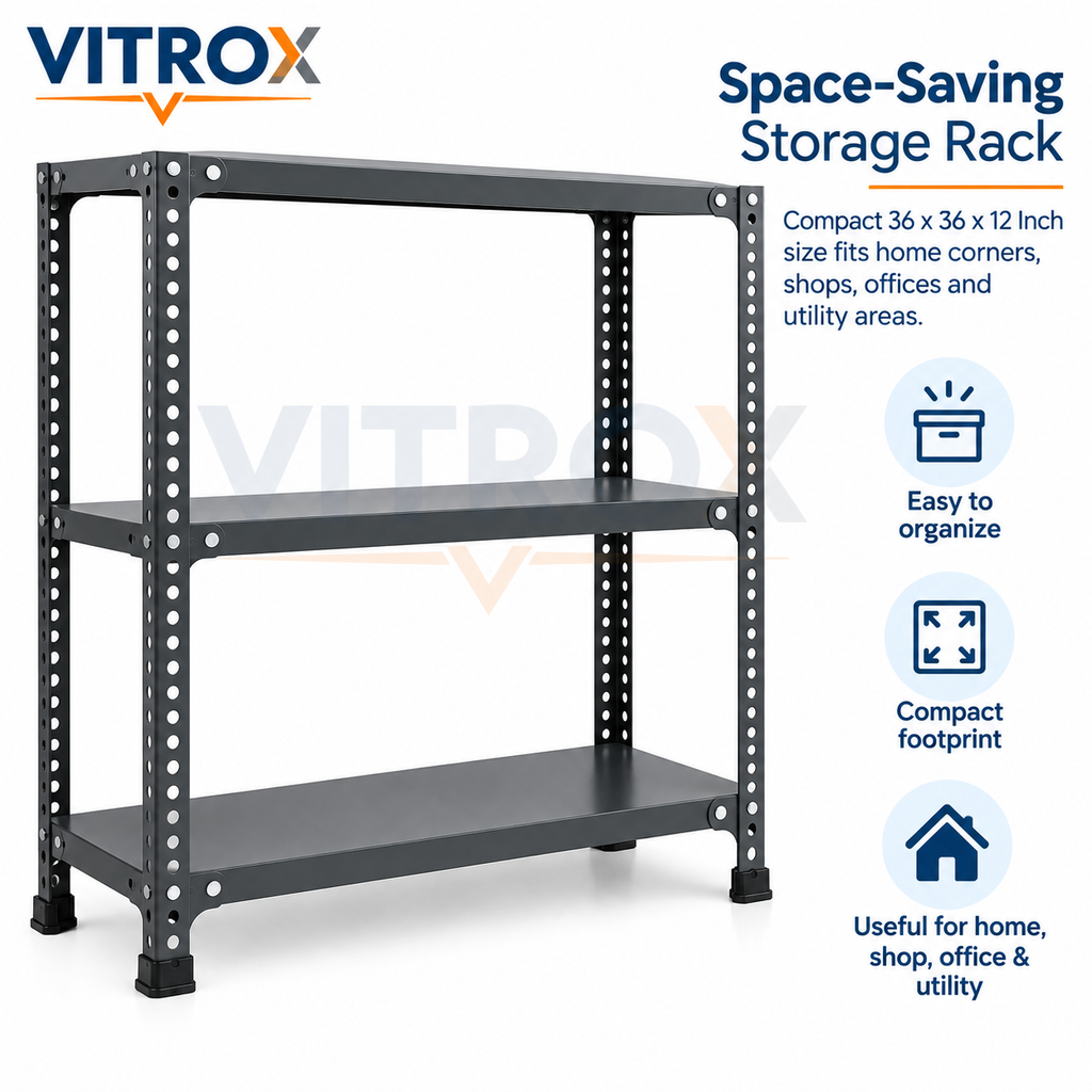 VITROX Slotted Angle Storage Rack 3 Tier