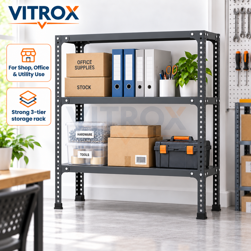 VITROX Slotted Angle Storage Rack 3 Tier