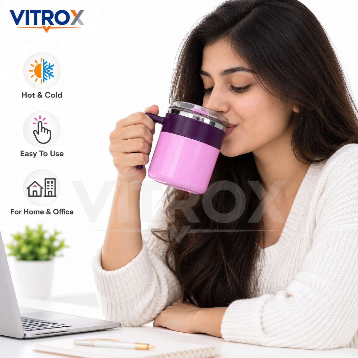 Pink & Purple Insulated Travel Mug
