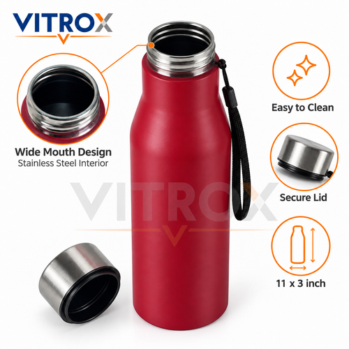 1000ml Stainless Steel Water Bottle with Wrist Strap