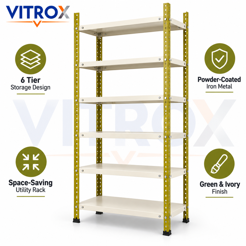 VITROX Slotted Angle Storage Rack (85 x 36 x 12 Inch) 6 Tier