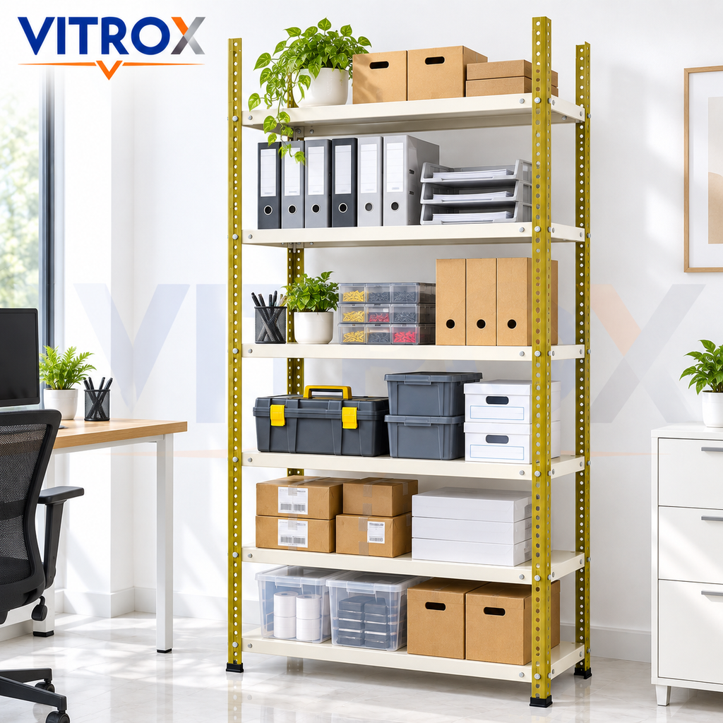 VITROX Slotted Angle Storage Rack (85 x 36 x 12 Inch) 6 Tier