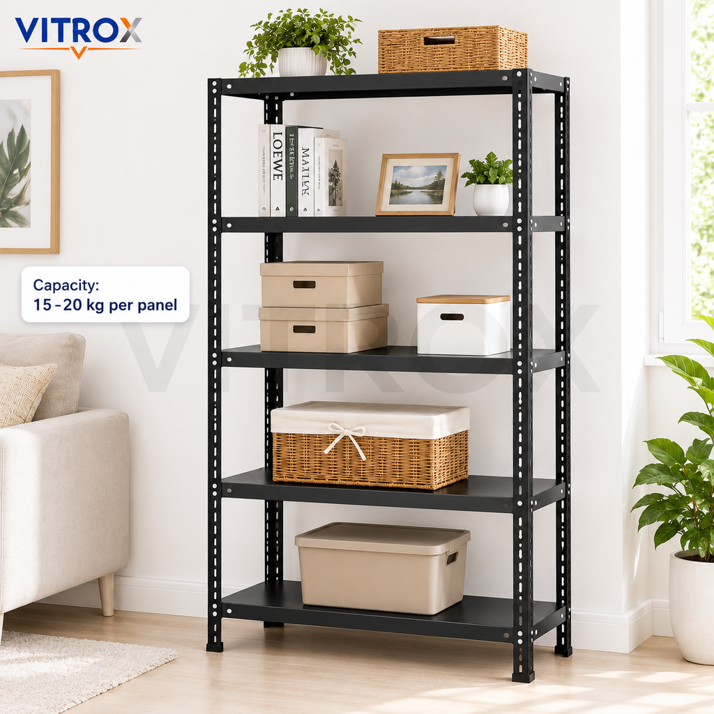 VITROX Slotted Angle Storage Rack 5 Tier – 72 x 36 x 12 Inch