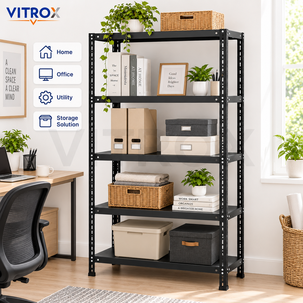 VITROX Slotted Angle Storage Rack 5 Tier – 72 x 36 x 12 Inch
