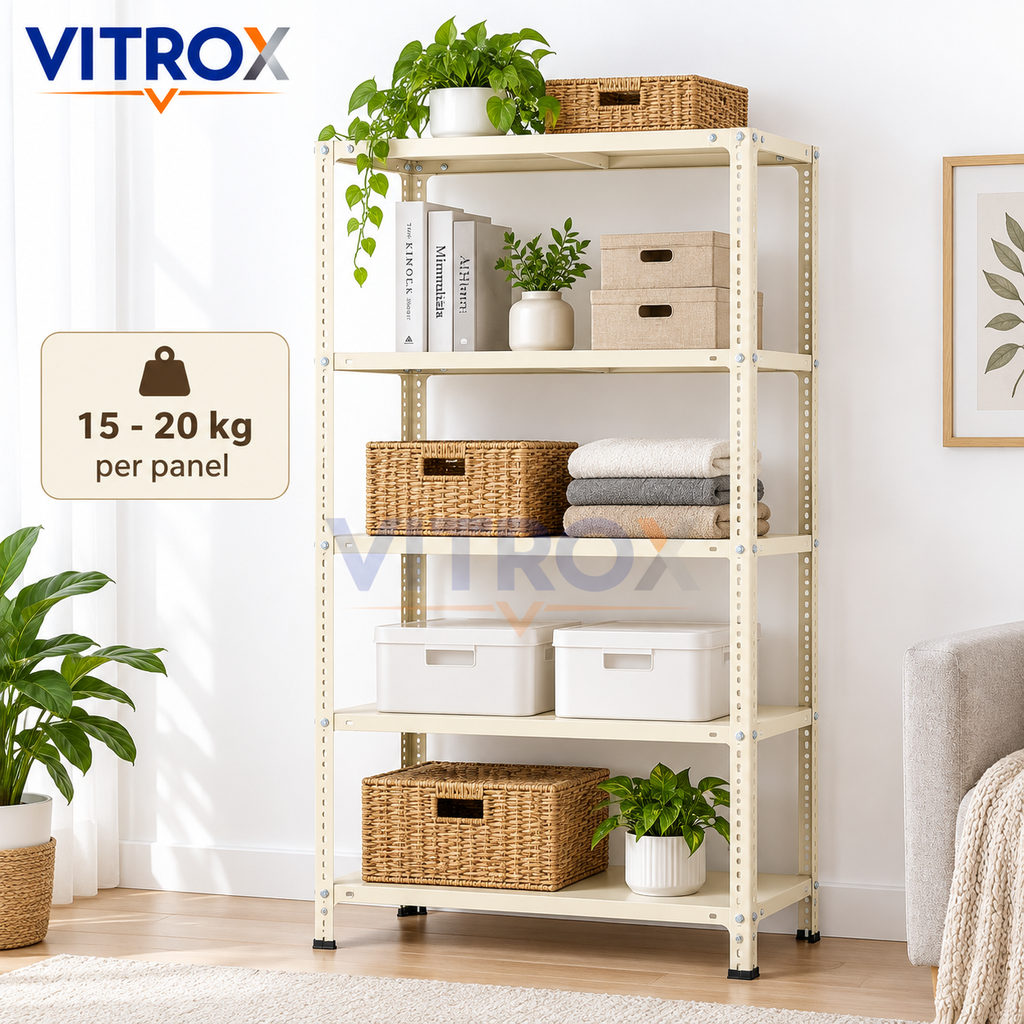 VITROX Slotted Angle Storage Rack (72 x 36 x 12 Inch) 5 Tier