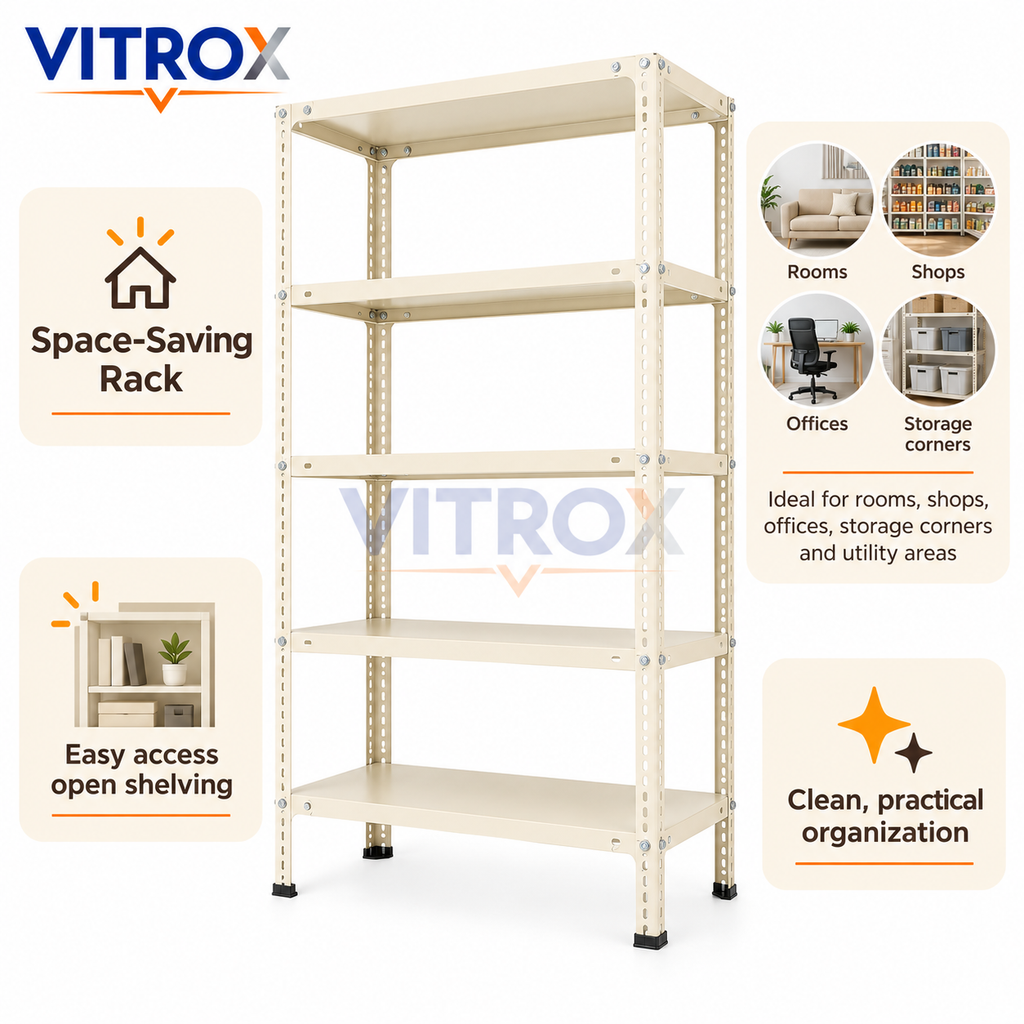 VITROX Slotted Angle Storage Rack (72 x 36 x 12 Inch) 5 Tier
