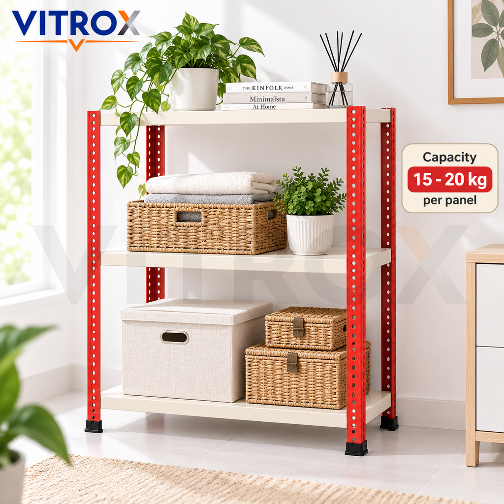 VITROX Slotted Angle Storage Rack (36 x 30 x 12 Inch) 3 Tier