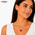 Gold-Tone Stainless Steel Necklace &  Stud Earrings Combo