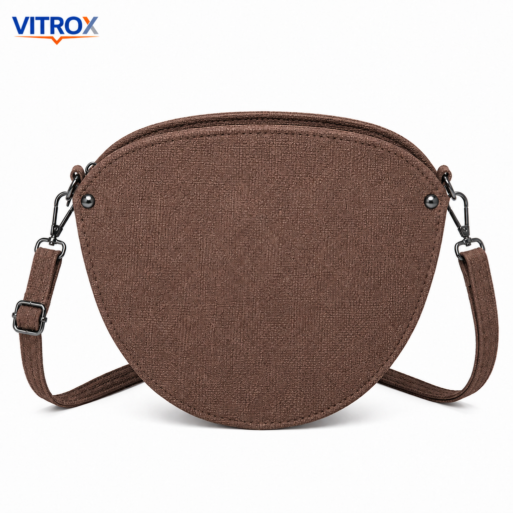 Women’s Half-Moon Crossbody Bag with Adjustable Shoulder Strap – Brown
