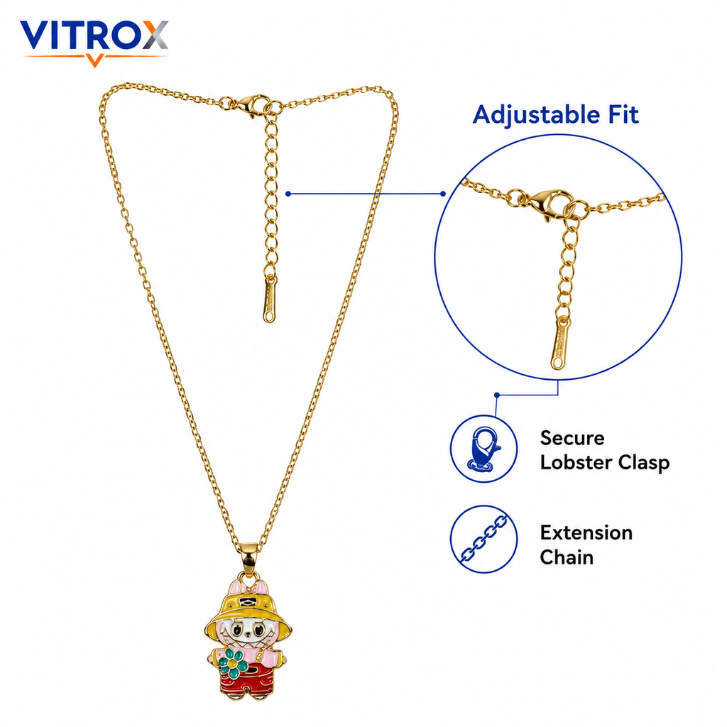 Cute Cartoon Charm Pendant Necklace for Girls & Women