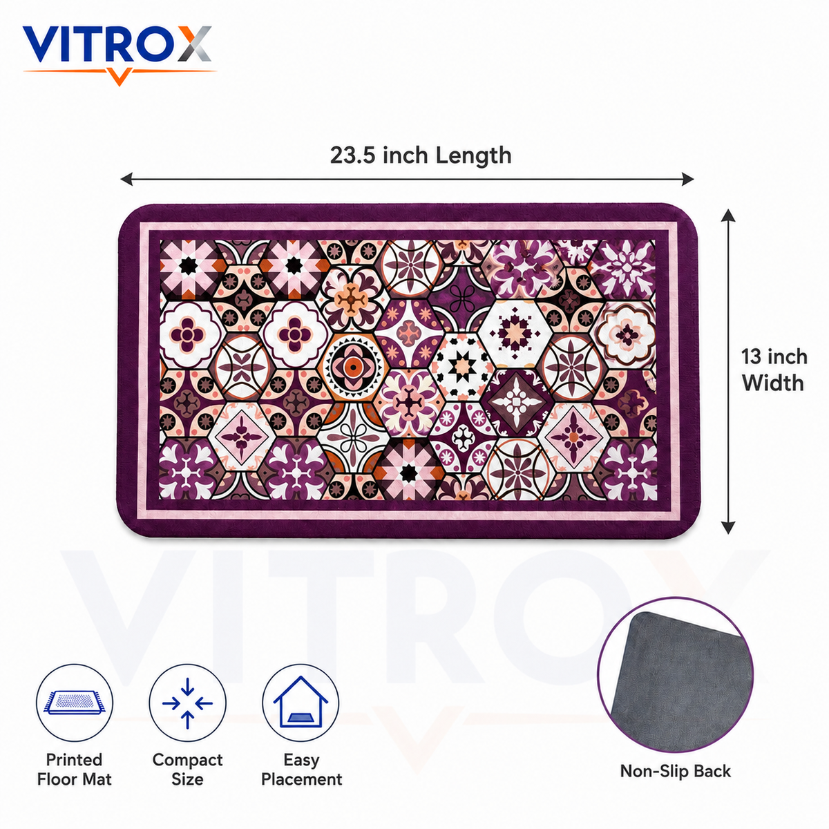 Printed Floor Mat with Anti-Slip Backing