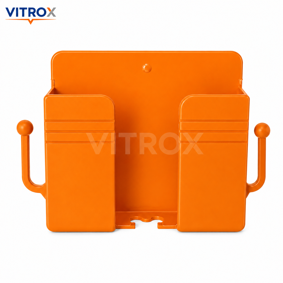 Vitrox Self-Adhesive Wall-Mounted Mobile Phone & Remote Holder with Dual Side Hooks – 4 × 3 Inch, Royal Blue