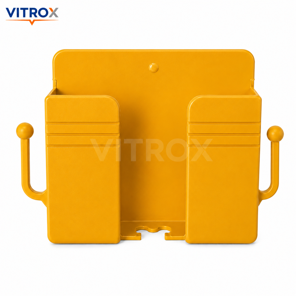 Vitrox Self-Adhesive Wall-Mounted Mobile Phone & Remote Holder with Dual Side Hooks – 4 × 3 Inch, Royal Blue