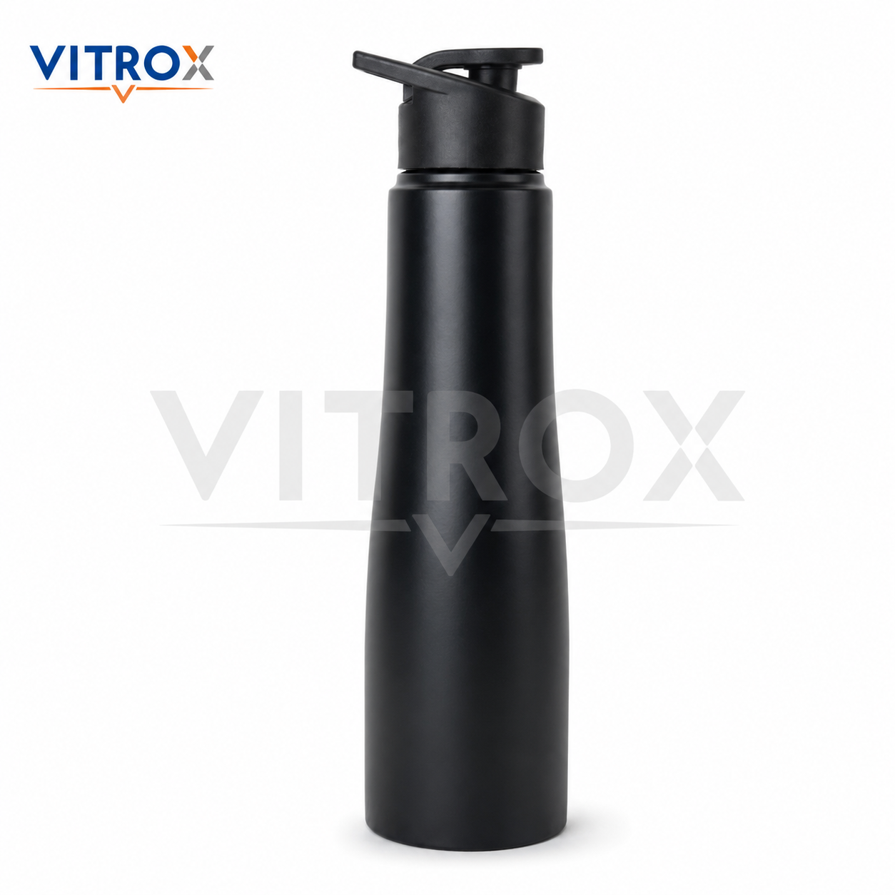 1000ml Matte Black Sipper Water Bottle with Flip Top Lid