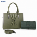 Ladies 2-in-1 Olive Green Handbag & Matching Hand Purse Combo