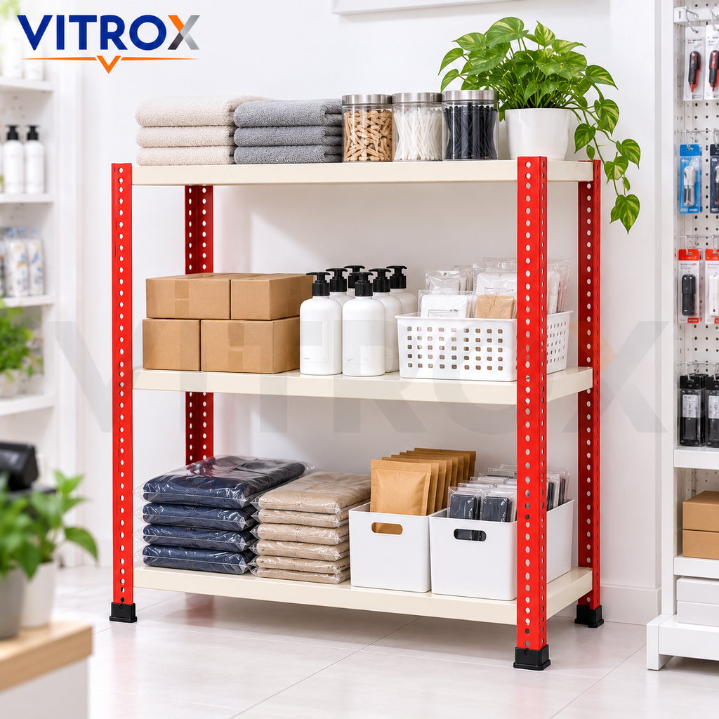 VITROX Slotted Angle Storage Rack (36 x 30 x 12 Inch) 3 Tier