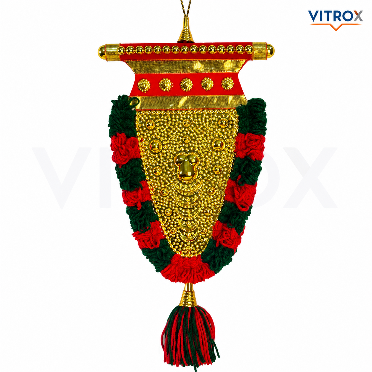 Vitrox Handmade Traditional Nettipattam Hanging Décor – Double Side Same Design for Wall, Home & Pooja Room