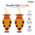 Vitrox Handmade Traditional Nettipattam Hanging NETTIPATTAM– Double Side Useable Car, Home & Pooja Room Décor | 20cm x 10cm