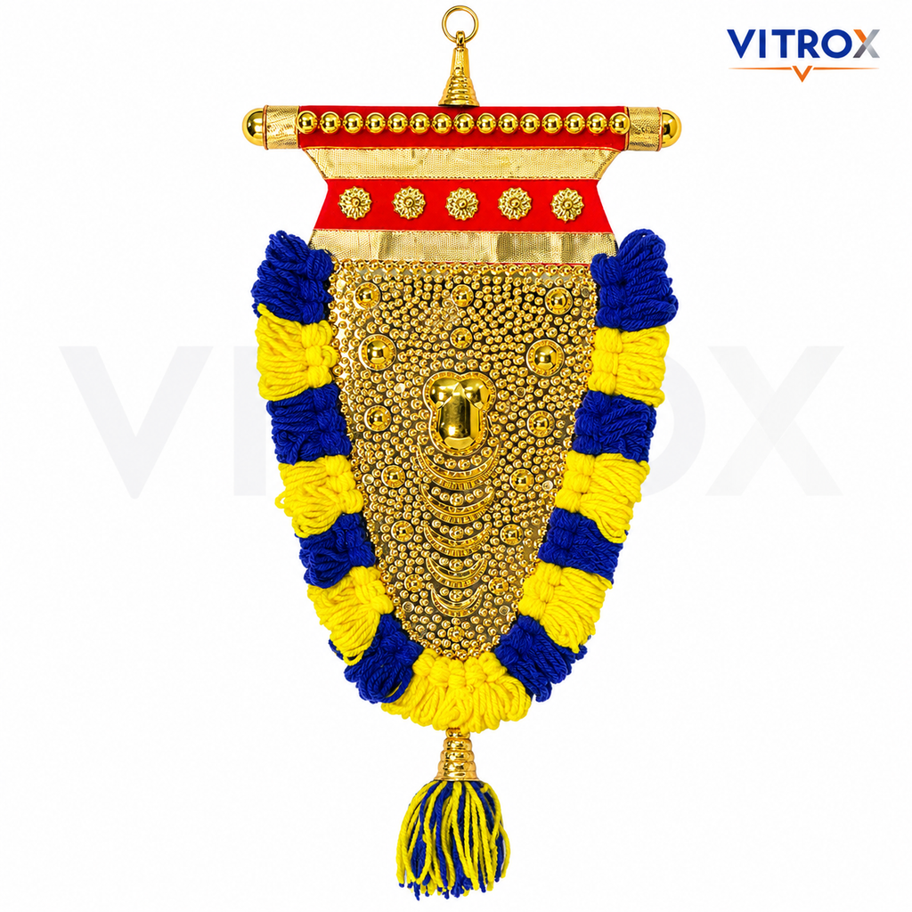 Vitrox Handmade Traditional Nettipattam Wall Hanging Décor – Single Side Design for Home & Pooja Room