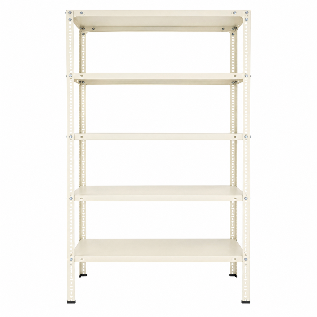 Slotted Angle Storage Rack 73 x 36 x 12 Inch 5 Tier - Ivory