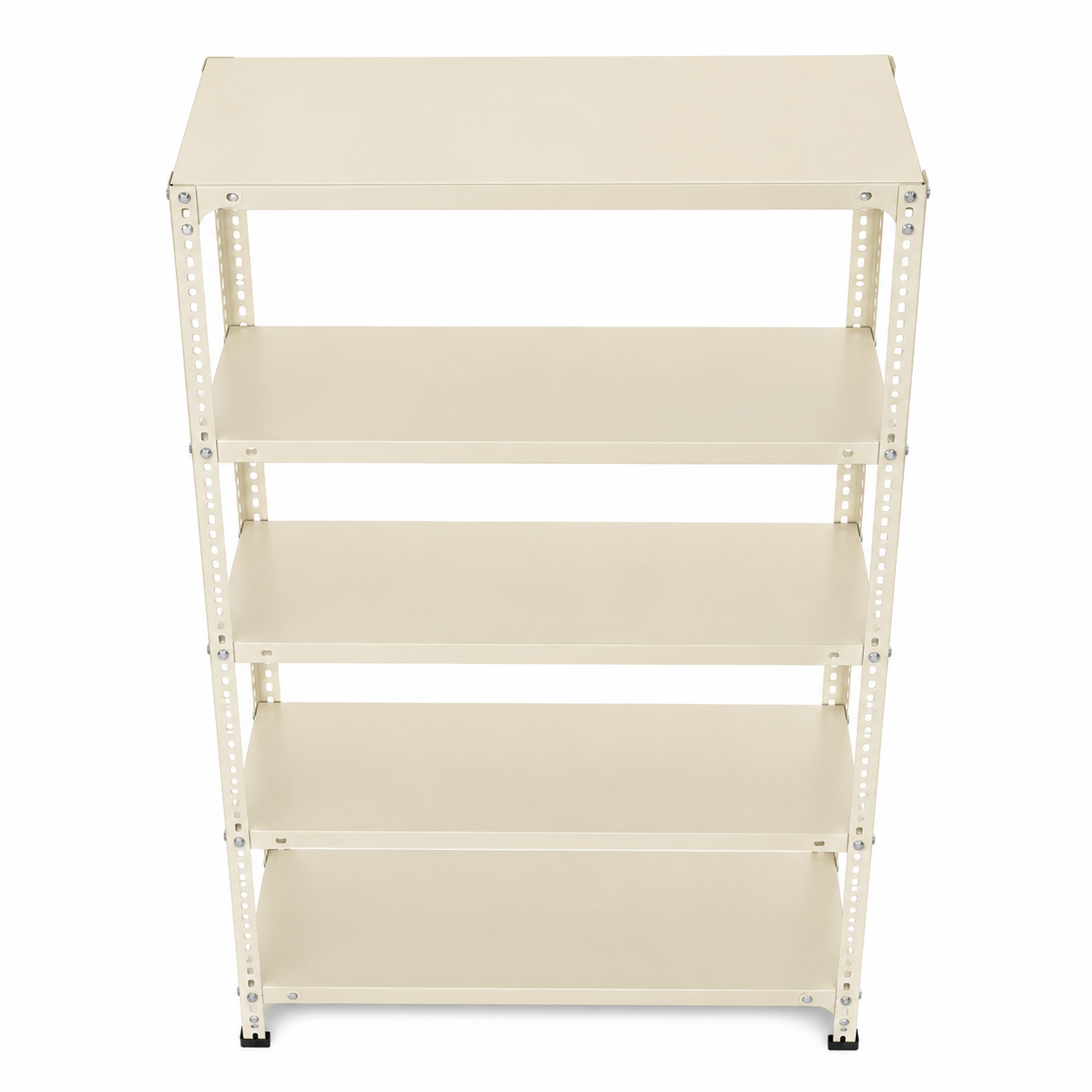Slotted Angle Storage Rack 73 x 36 x 12 Inch 5 Tier - Ivory