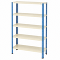 Slotted Angle Storage Rack 73 x 36 x 12 Inch 5 Tier - Ivory