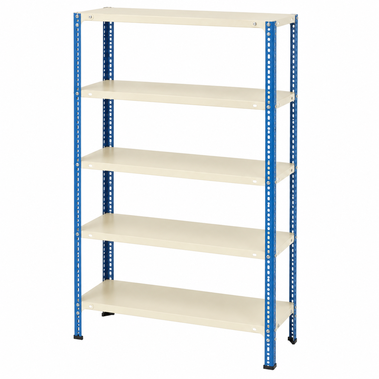 Slotted Angle Storage Rack 73 x 36 x 12 Inch 5 Tier - Ivory