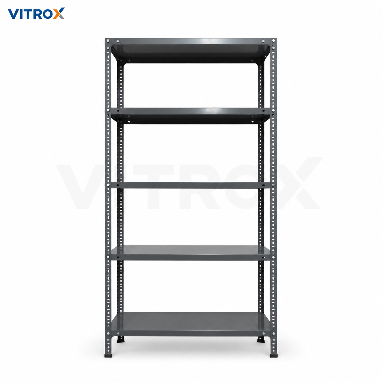 Slotted Angle Storage Rack 72 x 36 x 12 Inch 5 Tier – Gray Enamel Painted