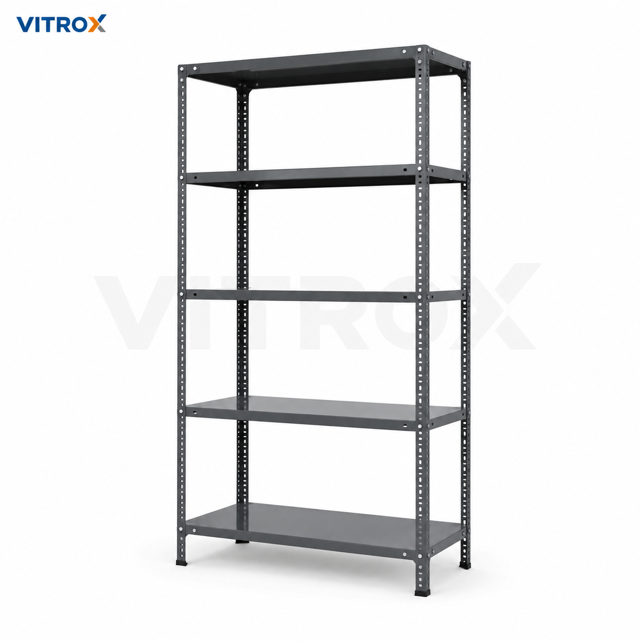 Slotted Angle Storage Rack 72 x 36 x 12 Inch 5 Tier – Gray Enamel Painted