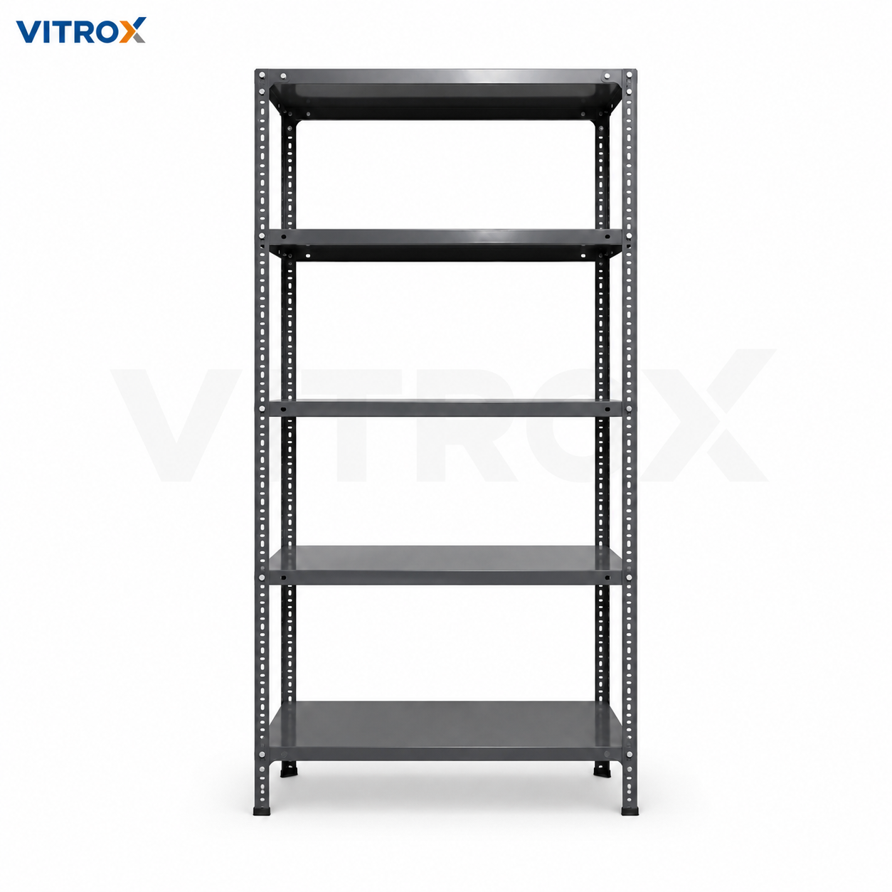 Slotted Angle Storage Rack 72 x 36 x 12 Inch 5 Tier – Gray Enamel Painted